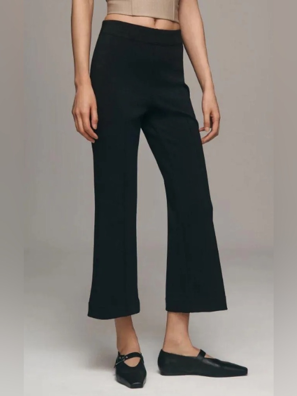Maeve The Margot Black Kick-Flare Cropped Pants Size S